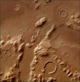 Кратеры на поверхности Марса